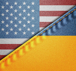 Флаги США и Украины Флаги США и Украины