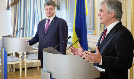 Встреча президента Украины П.Порошенко и канцлера Австрии В.Файмана