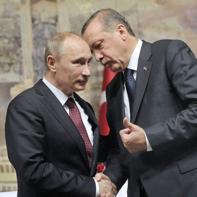 *Президент России Владимир Путин и президент  Турции Реджеп Тайип Эрдоган 