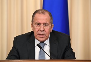 " Сергей Лавров во время совместной пресс-конференции с Федерикой Могерини. 24 апреля 2017