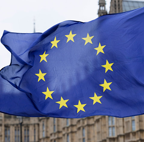 Флаг Европейского Союза (ЕС) на улице Лондона