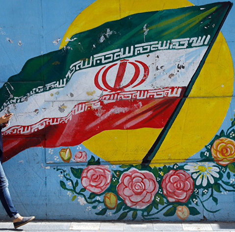 " Граффити с изображением флага Ирана в Тегеране