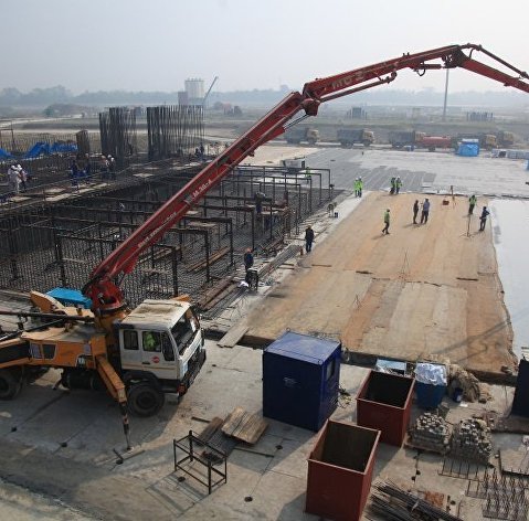 Церемония заливки "первого бетона" на стройплощадке АЭС "Руппур", Бангладеш