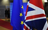 " Флаги Европейского союза и Великобритании перед началом саммита ЕС в Брюсселе