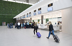 Работа нового терминала аэропорта в Симферополе