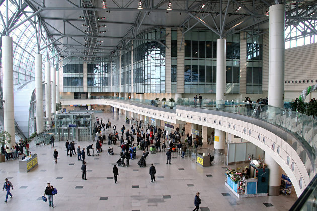 Пассажиры в аэропорту "Домодедово"