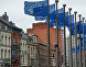 Флаги с символикой Евросоюза у здания Еврокомиссии
