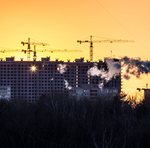 Закат солнца в Москве