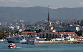 Вид на морской вокзал в городе Сочи