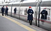 Поезд "Сапсан" на Ленинградском вокзале в Москве