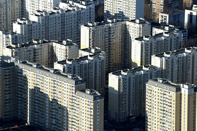 Вид на дома жилого комплекса "Марфино" в Москве