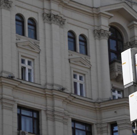 " Вышка 5G на улице Тверская в Москве " Вышка 5G на улице Тверская в Москве