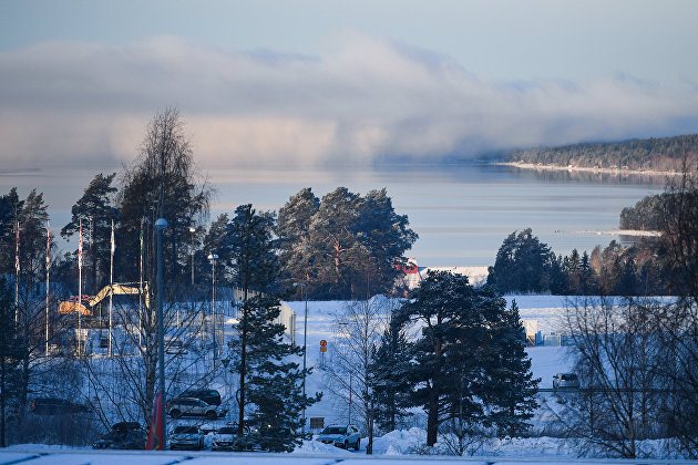 Озеро Стуршён в районе горда Эстерсунд в Швеции.