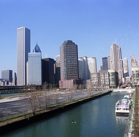 Панорама города Чикаго.