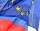 Флаги России и ЕС на набережной Ниццы