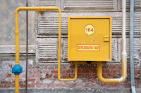 Распределительная газова коробка на фасаде жилого дома