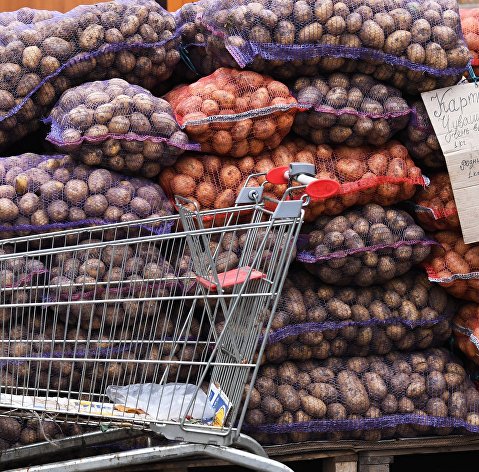 Уличная продажа картофеля в Казани