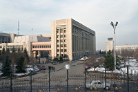Здание акимата (мэрии) на площади Республики в Алма-Ате