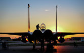 *Самолет ВВС США F-15E Strike Eagle на базе Инджирлик в Турции