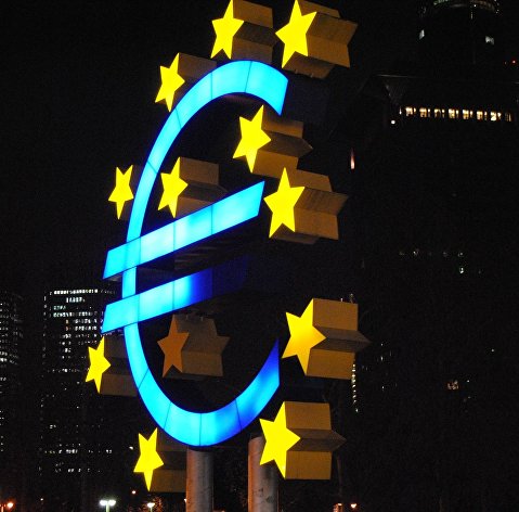 Лого Европейского Центрального Банка, Франкфурт, Германия