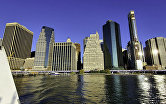 Вид на здания Нью-Йорка, США