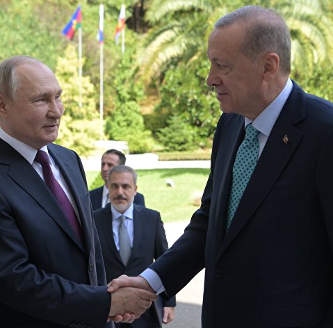 Президент РФ В. Путин провел переговоры с президентом Турции Р. Т. Эрдоганом