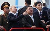Президент РФ В. Путин посетил космодром Восточный и встретился с лидером КНДР Ким Чен Ыном