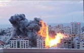 Обстрел зданий в палестинском городе Газа