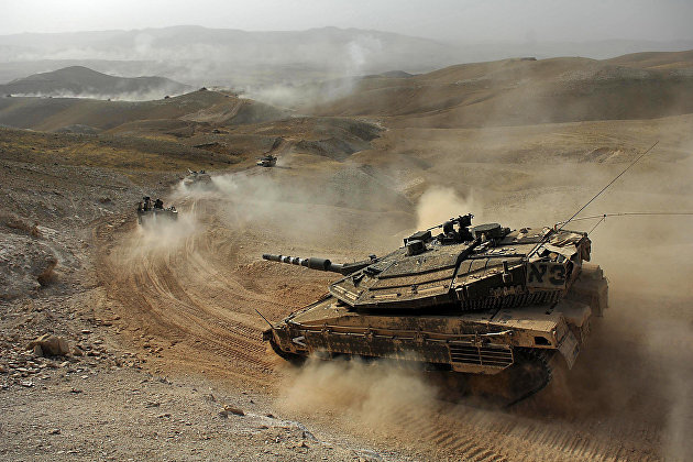 Танк "Меркава" сухопутных войск вооруженных сил Израиля.