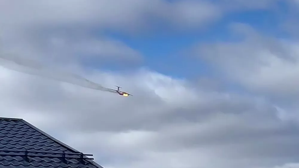 Стоп-кадр видео крушения Ил-76 в Ивановской области