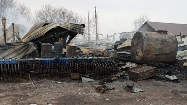Последствия атаки украинского БПЛА в Курской области