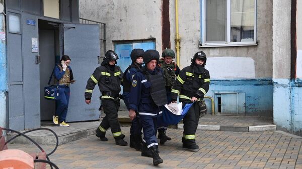 Последствия атаки украинского БПЛА в Белгороде