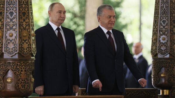 Президент РФ Владимир Путин и президент Узбекистана Шавкат Мирзиеев