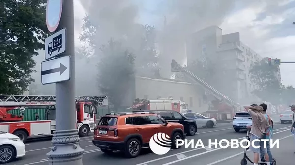 Пожар на Люсиновской улице в Москве