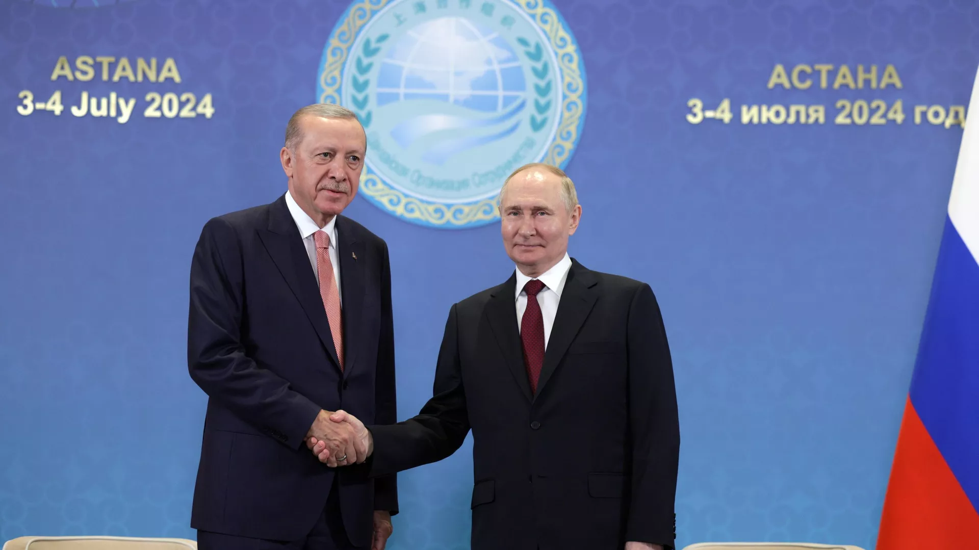  Президент РФ Владимир Путин и президент Турецкой Республики Реджеп Тайип Эрдоган - ПРАЙМ, 1920, 04.07.2024