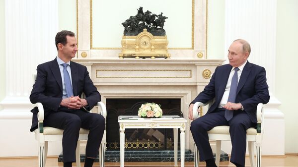 Президент РФ В. Путин встретился с президентом Сирии Б. Асадом