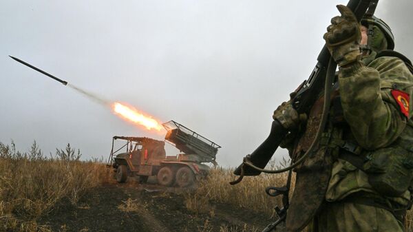 Боевая работа РСЗО Град группировки Центр на Красноармейском направлении СВО