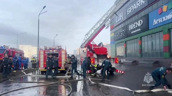 Пожар в торговом центре Алания Молл во Владикавказе