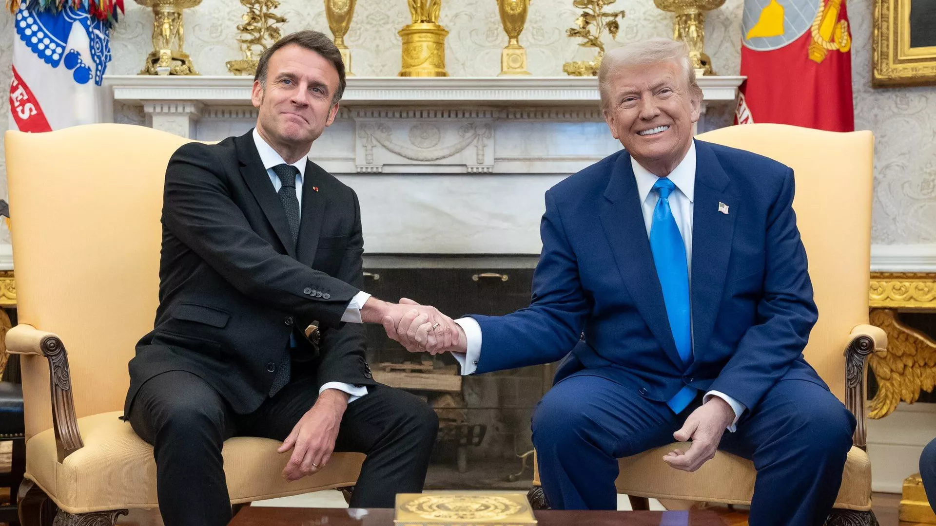 Встреча президента США Дональда Трампа и президента Франции Эмманюэля Макрона - ПРАЙМ, 1920, 28.02.2025