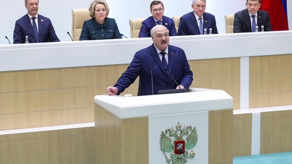 Президент Белоруссии А. Лукашенко в Совете Федерации РФ