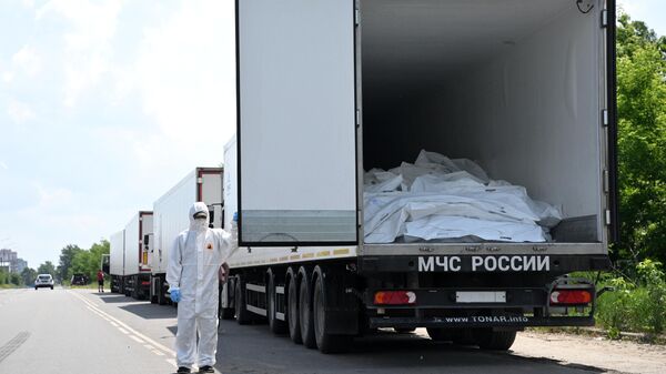 Рефрижераторы с телами военнослужащих ВСУ