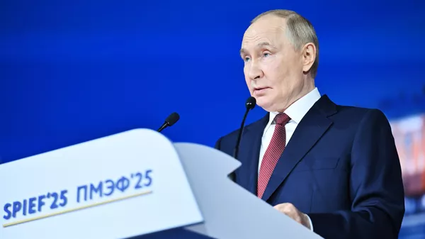  Президент РФ Владимир Путин на пленарном заседании XXVIII Петербургского международного экономического форума