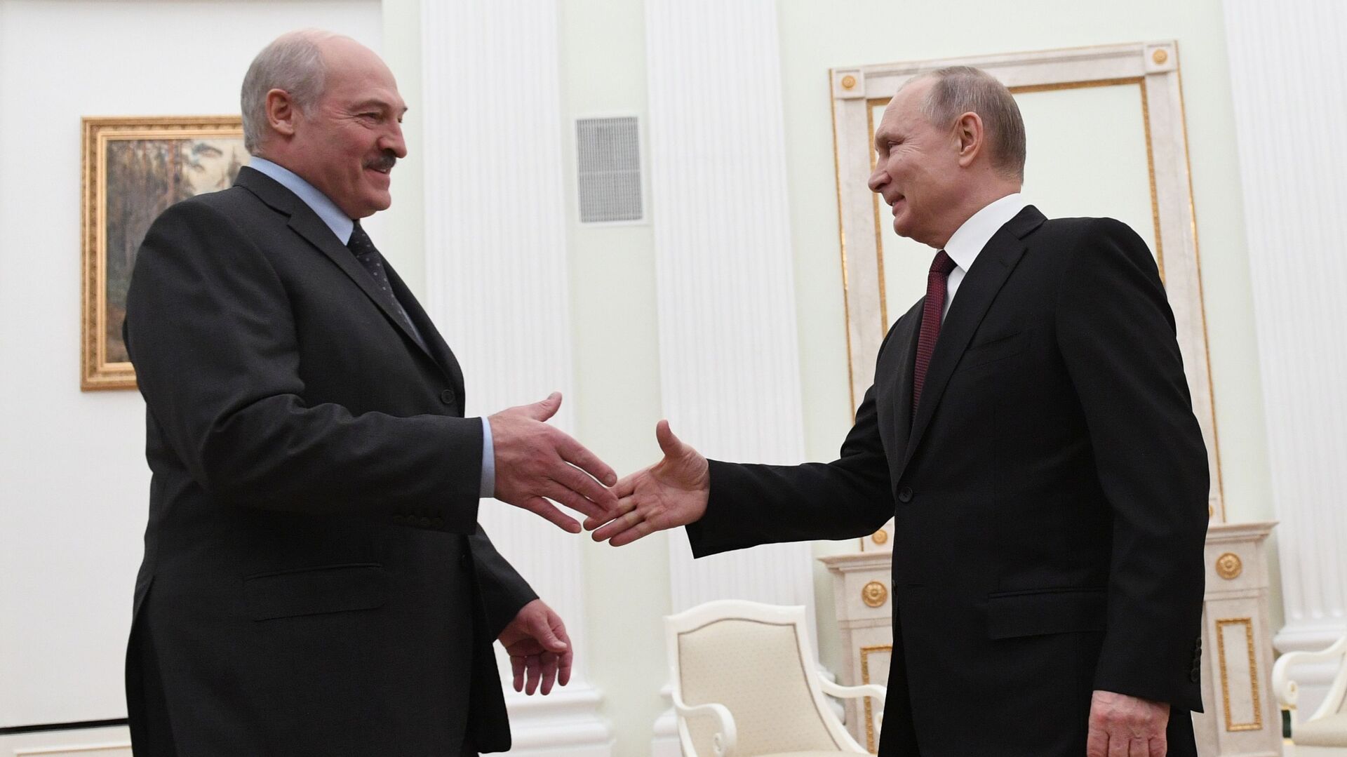  Президент РФ Владимир Путин и президент Белоруссии Александр Лукашенко во время встречи - ПРАЙМ, 1920, 01.08.2025