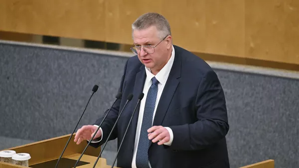 Заместитель председателя правительства РФ Алексей Оверчук выступает в рамках правительственного часа на пленарном заседании Государственной Думы РФ