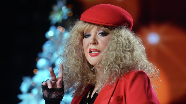 Певица Алла Пугачева на съемках новогодней программы на Первом канале