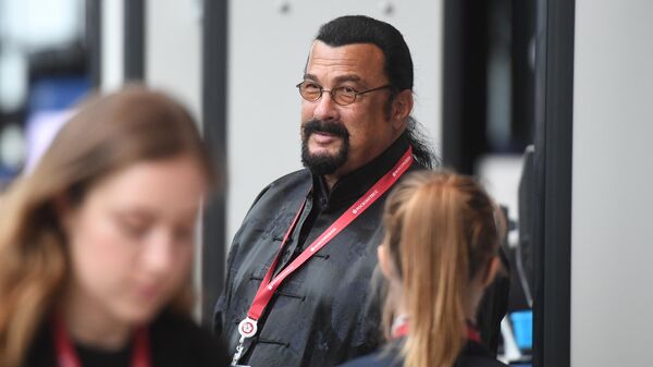 Актер, продюсер Стивен Сигал на Петербургском международном экономическом форуме 2019