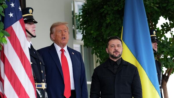 Президент США Дональд Трамп встречает в Вашингтоне Владимира Зеленского, прибывшего в США на встречу