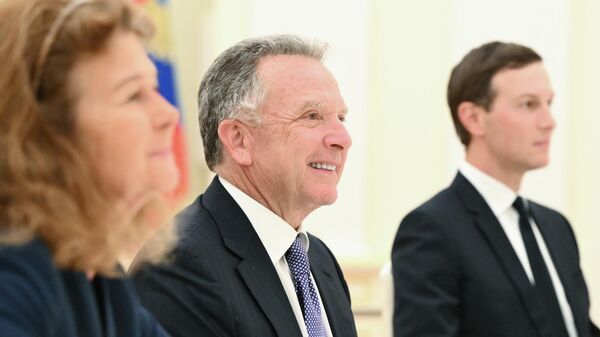 Спецпосланник президента США Стивен Уиткофф во время встречи с президентом РФ Владимиром Путиным