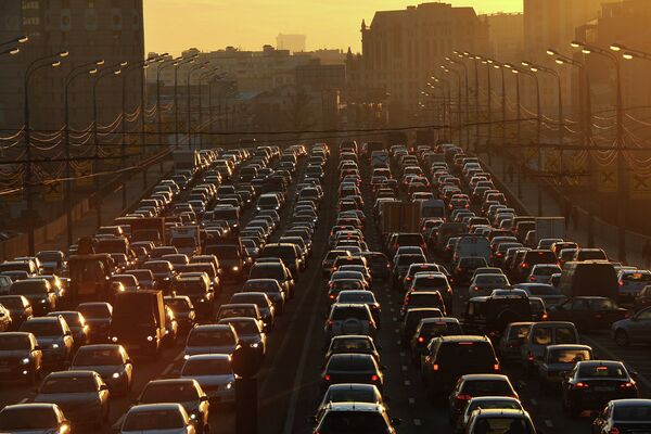 Автомобильные пробки на улицах Москвы