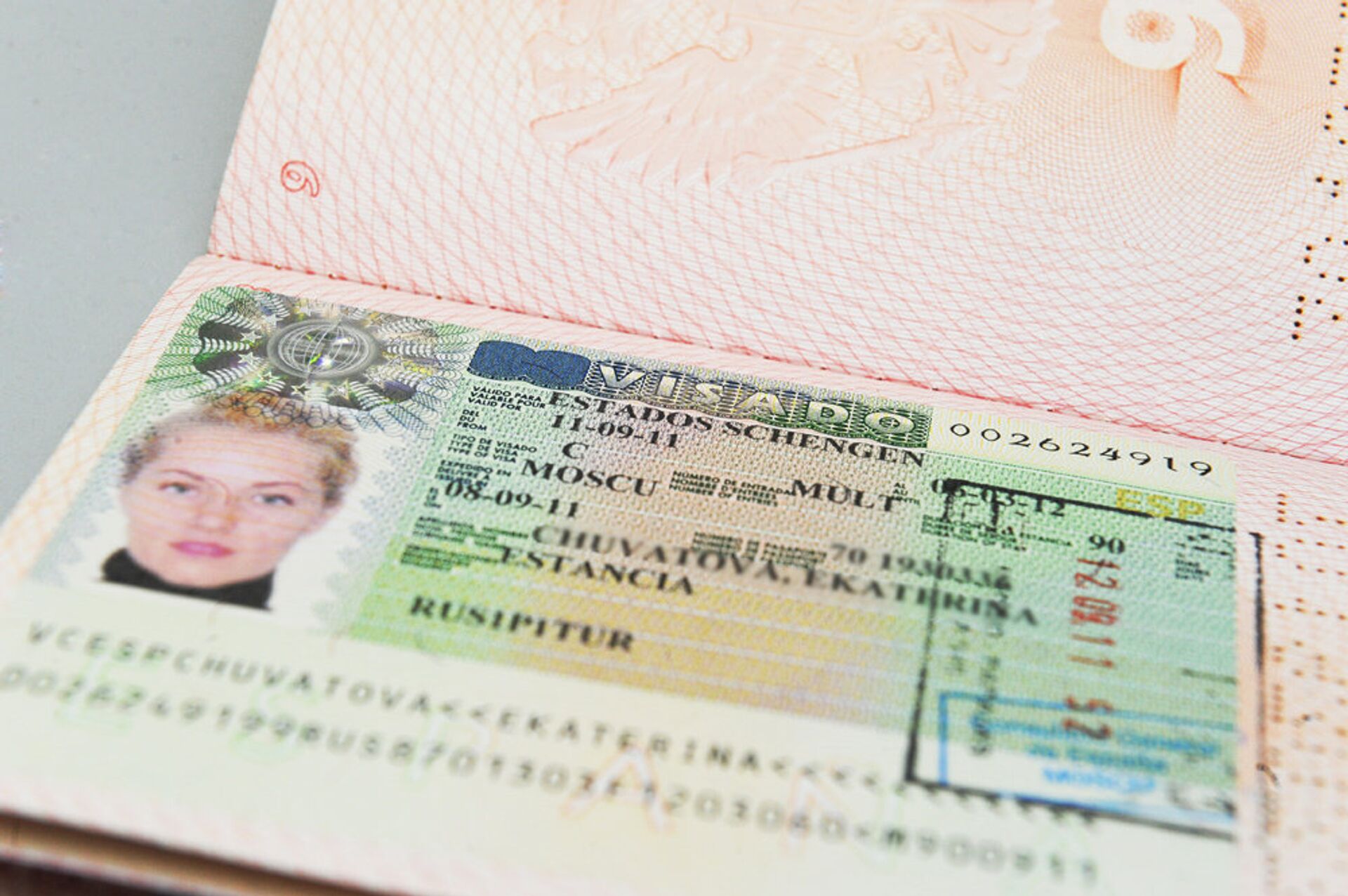 Испанская виза в паспорте гражданина РФ - ПРАЙМ, 1920, 14.04.2023